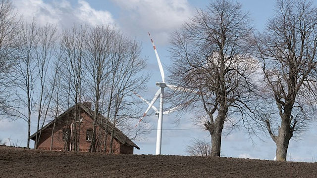 Wind turbines above home